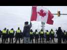 Police peacefully disperses anti-covid protests at US-Canadian border