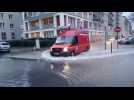 Rupture de canalisation d'eau en centre-ville du Havre