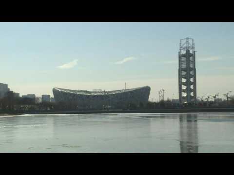 Beijing 2022: Images of Bird's Nest stadium on final day of Winter Olympics