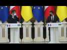 President Macron and his Ukrainian counterpart Zelensky arrive for press conference