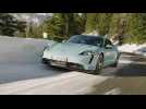 The new Porsche Taycan 4S Sport Turismo in Frozen Blue Driving Video