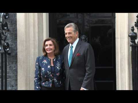 US Speaker of the House Pelosi arrives at 10 Downing street to meet UK PM Johnson