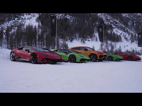 Winter sports Lamborghini−style. Lamborghini Accademia Neve returns to Livigno 2022