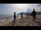 Rio beachgoers escape heatwave amid rising Covid-19 cases