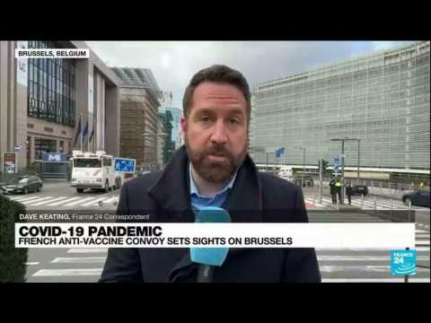 Belgian police scramble to block French anti-vaccine convoy
