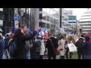 Le convoi de la liberté : une centaine de manifestants rassemblés entre le Cinquantenaire et le rond-point Schuman