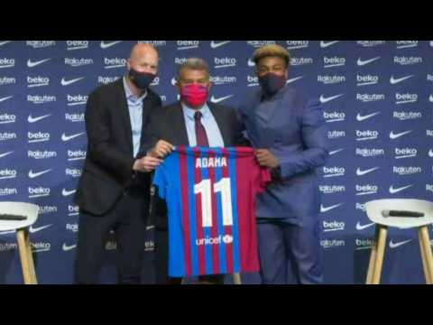 Football: Official presentation of Barcelona forward Adama Traore