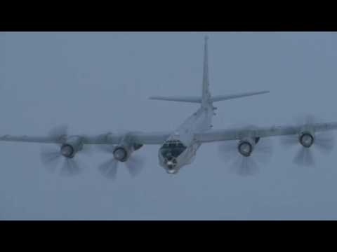 Russian MOD releases footage of anti-submarine aircraft flying over Atlantic Ocean