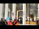 Manifestation Enedis devant le tribunal de Charleville