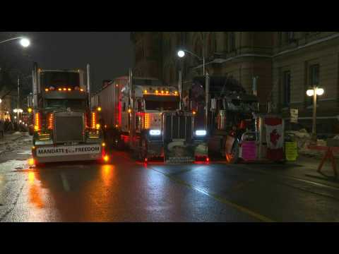 Canada: Ottawa trucker protest continues into night as blockade hits two weeks