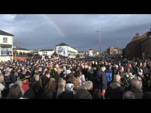Londonderry - Ceremony at the 'Bloody Sunday' memorial