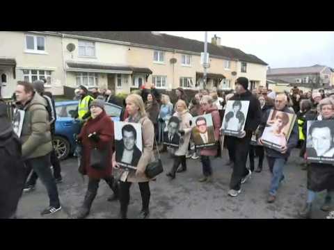 Londonderry: a walk of remembrance on the occasion of the 50th anniversary of 'Bloody Sunday'