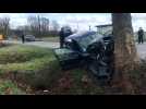 Erquinghem-Lys, voiture contre un arbre, le conducteur blessé légèrement