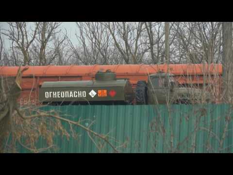 Russian equipment and vehicles near the border of the self-proclaimed DPR