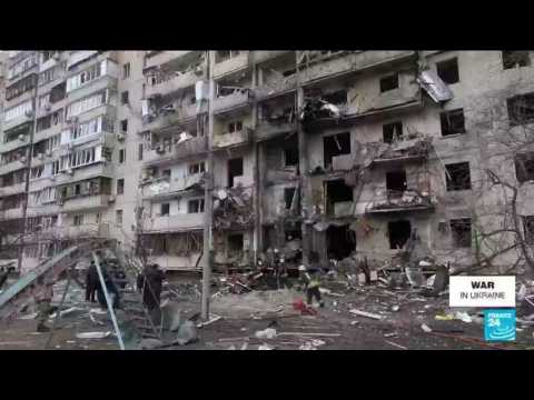 War in Ukraine: Scenes of destruction in Kyiv