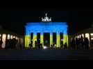 Berlin's Brandenburg Gate lit up with colours of Ukraine flag