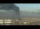 Smoke billowing from Ukraine military airport