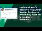 Tweet: Macron condemns Russia's decision to 'wage war on Ukraine' - Label : AFPTV - First images - Category : News