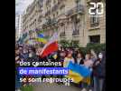 Manifestation des Ukrainiens de France devant l'ambassade de Russie à Paris