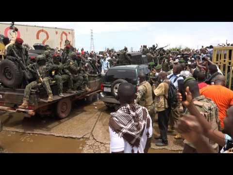 Guinea's military parade in the streets of Conakry day after coup