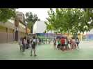Children go back to primary school in Murcia, Spain