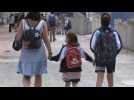 Children go back to primary school in Madrid