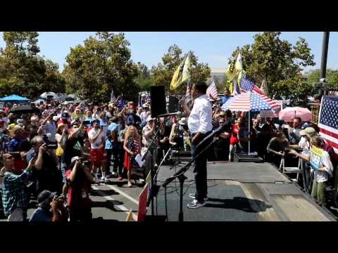 Republican candidate Larry Elder attends pro California gubernatorial recall rally