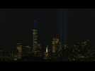 Twin beams of light in the sky echo shape of Twin Towers on 9/11 anniversary