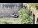Le Quesnoy: un véhicule fait une chute de sept mètres