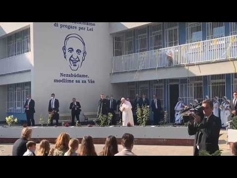 Pope visits Mother Teresa's home for the needy in Bratislava