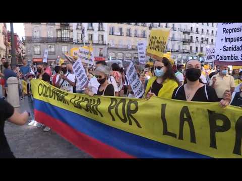 Colombians protest in Madrid against Duque's upcoming visit to Spain