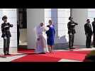 Slovak President receives the Pope at the Presidential Palace in Bratislava
