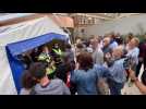 Manifestation pour dénoncer l'obligation vaccinale des soignants devant l'hôpital de Troyes