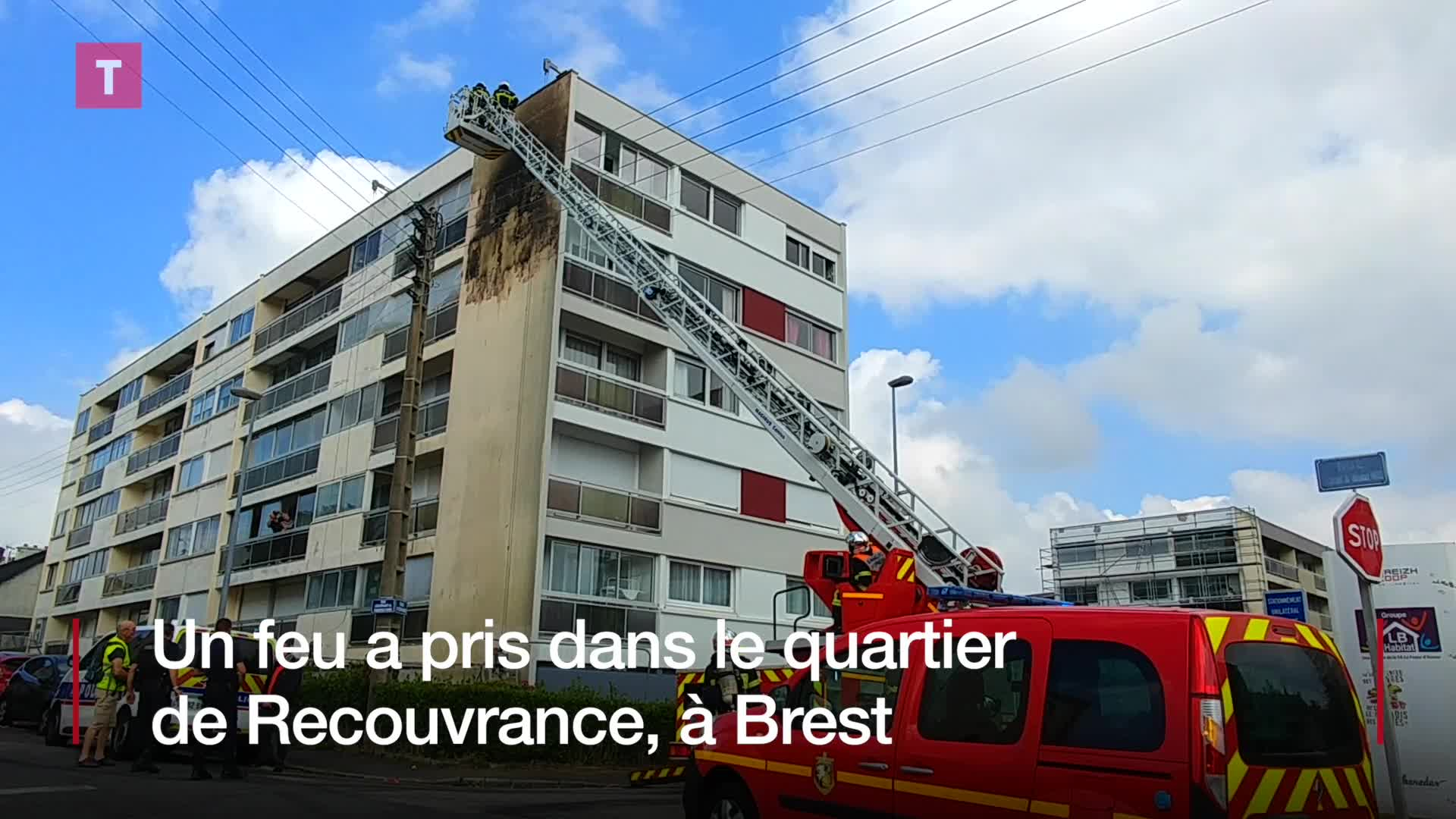 Feu sur une façade à Brest : un peintre blessé à la main (Le Télégramme)