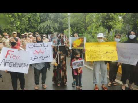 Afghan refugees in India protest against alleged involvement of Pakistan in backing Taliban