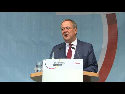 CDU candidate Armin Laschet in Germany's general election holds rally in Bremen