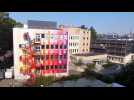 Une fresque lumineuse sur le centre Henri Becquerel à Rouen
