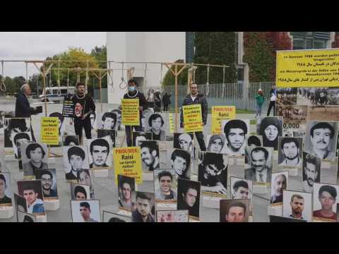 Protest in front of Foreign Ministry in Berlin against Iranian President Ebrahim Raisi