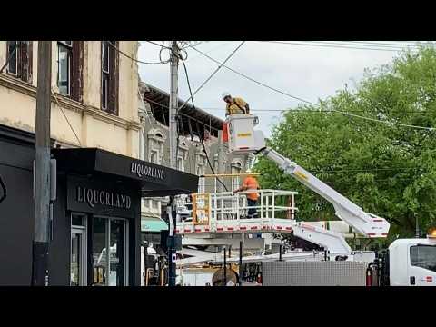 Damaged buildings in Melbourne after rare quake