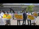 Sri Lankan health workers rally to demand better working conditions during pandemic