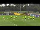Borussia Dortmund training session before playing Sporting Lisbon