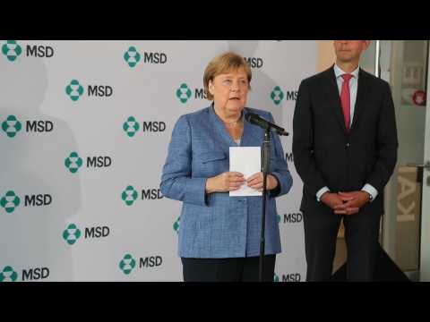 Merkel attends MSD's Ebola vaccine production facility