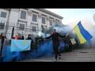 Protest in Kiev in solidarity with Ukrainian political prisoners in Russia
