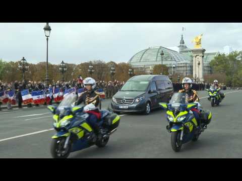 Funeral procession in Paris for French soldier killed in Mali