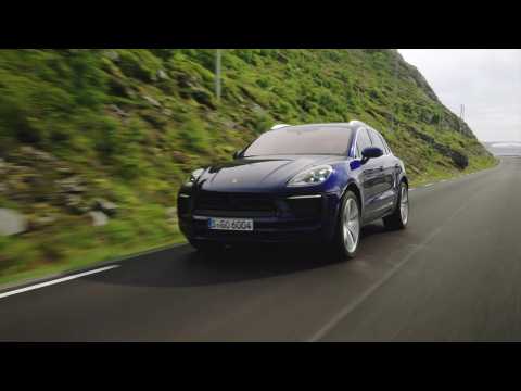 The new Porsche Macan Gentian Blue Metallic Driving Video