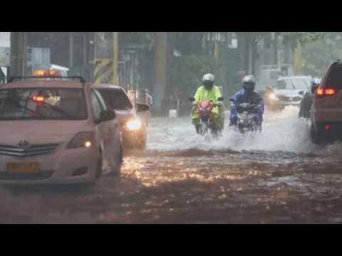 The effects of Typhoon Conson in Makati, Metro Manila