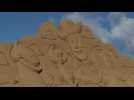 Sand sculptures inspired by Pixar films featured in Taiwan's Sand Sculpture Art Festival