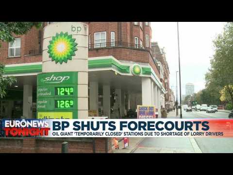 Oil giant BP temporarily closes forecourts in Britain due to shortage of lorry drivers