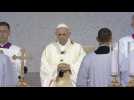 Pope Francis arrives for open-air Holy Mass with bishops in Sastin