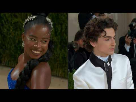 Met Gala co-chairs Timothee Chalamet and Amanda Gorman arrive at glittery charity ball